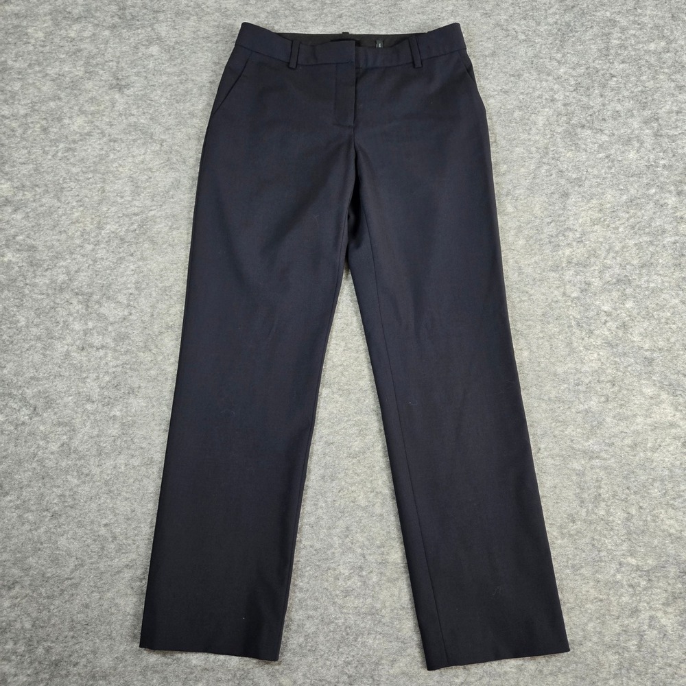 Theory Womens Navy Blue Stretch Tailored Straight Leg Dress Pants Size 0